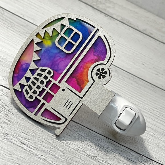 Handmade Retro Vintage Camper Night Light  Alcohol Ink Art LED Plug-In - Picture 6 of 9